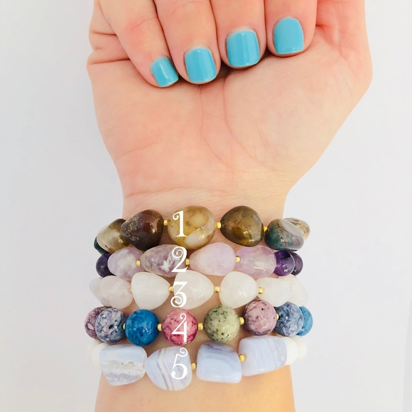 Gemstones, Agates & Crystal Beaded Bracelets - Picture 2 of 7